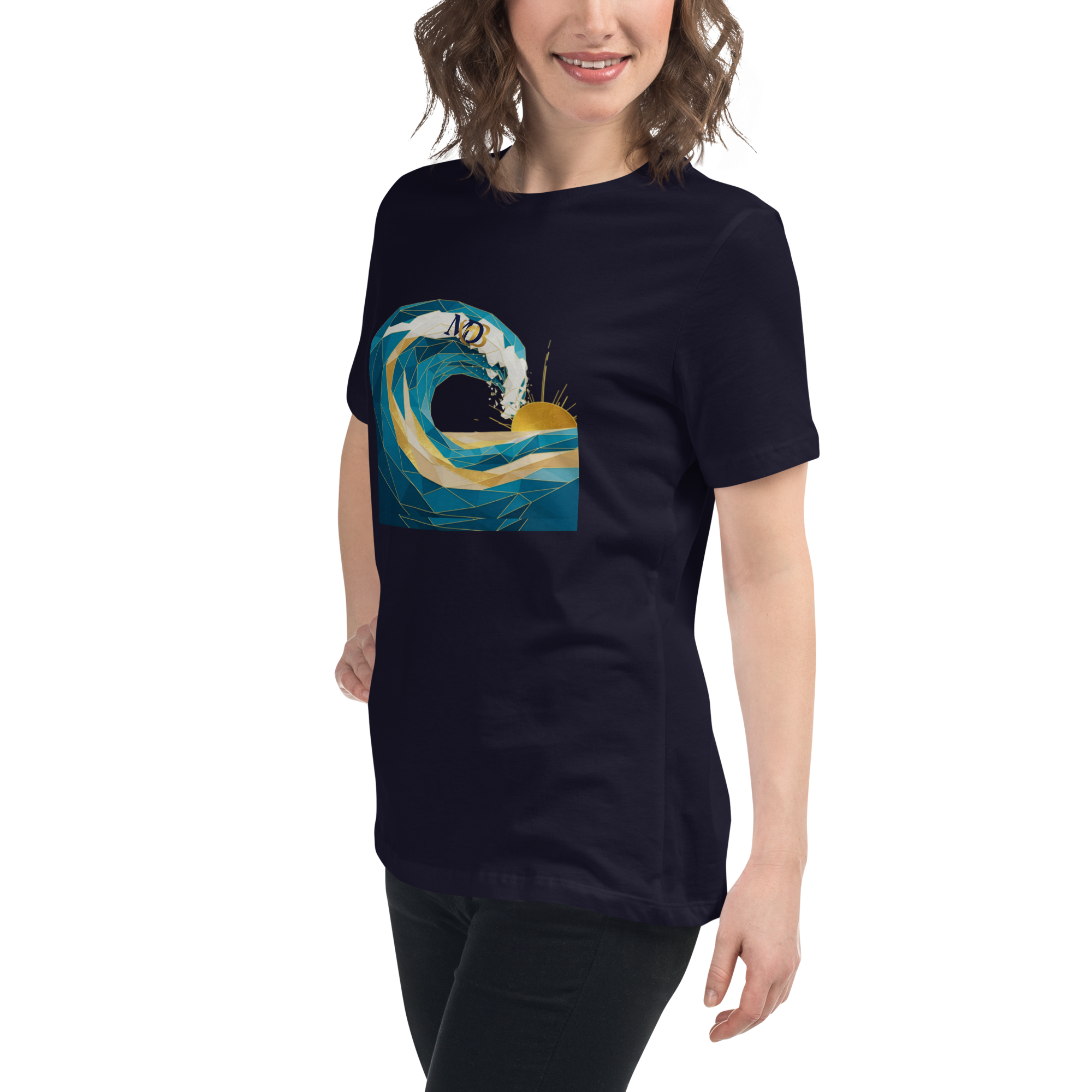 MDB Co Your Own Wave Womens Relaxed Cotton T Shirt Everyday Comfort