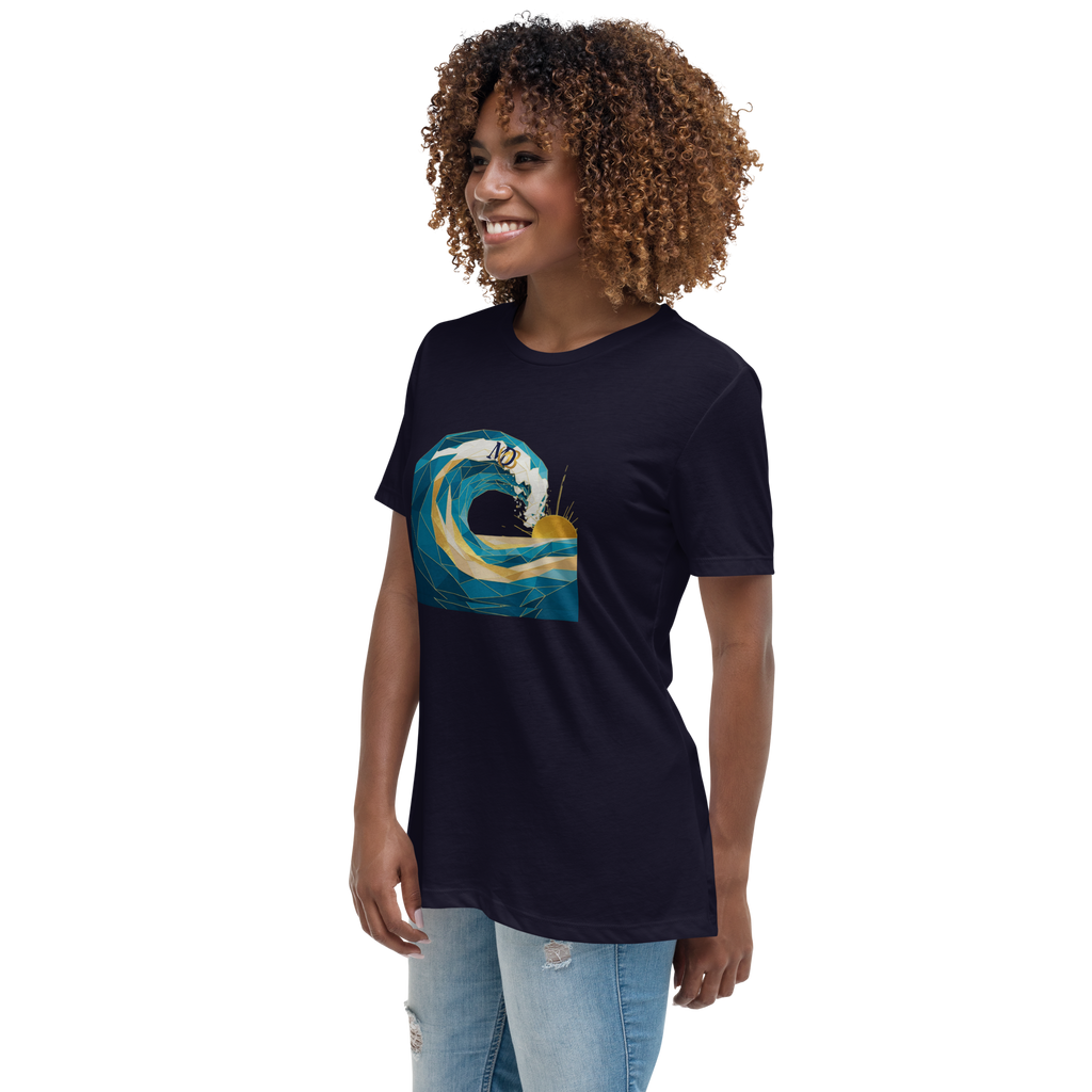 MDB Co Your Own Wave Womens Relaxed Cotton T Shirt Everyday Comfort