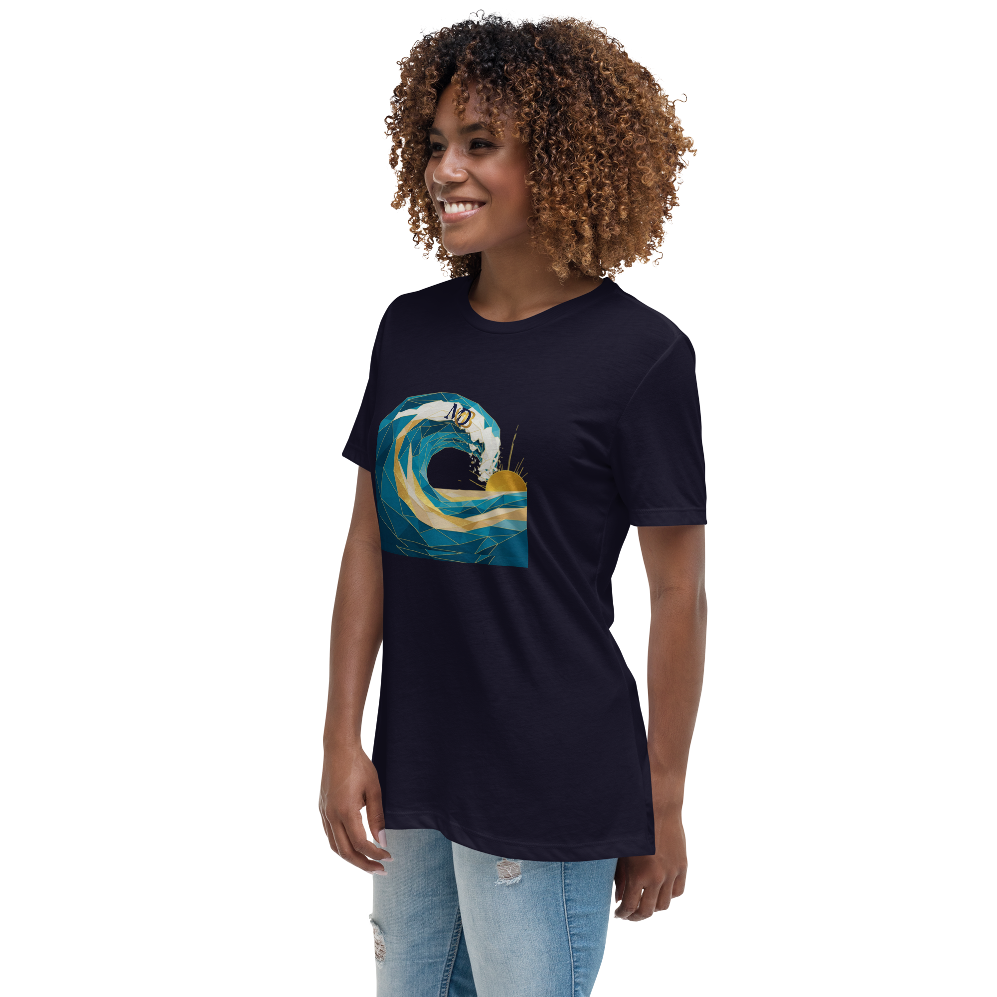 MDB Co Your Own Wave Womens Relaxed Cotton T Shirt Everyday Comfort