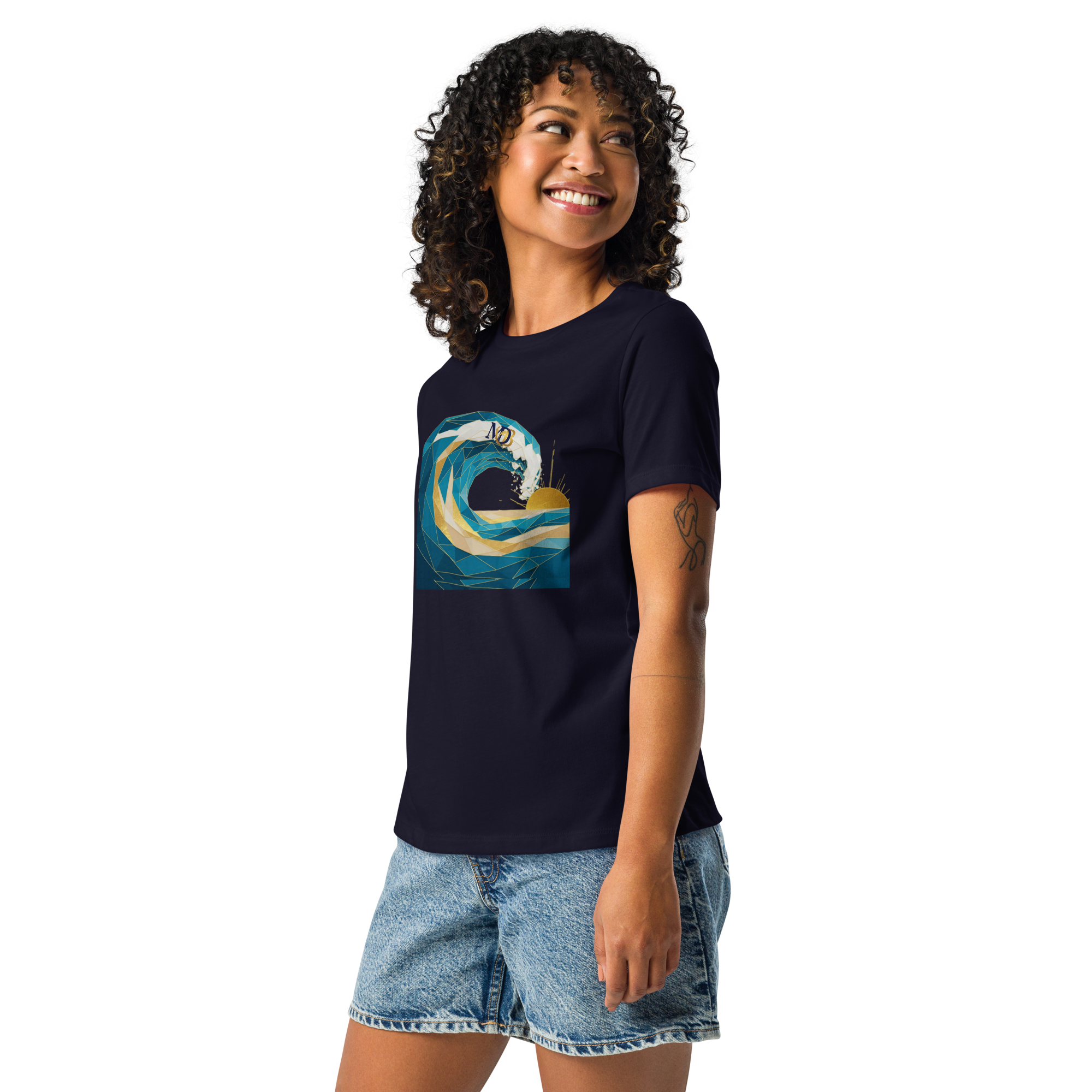 MDB Co Your Own Wave Womens Relaxed Cotton T Shirt Everyday Comfort