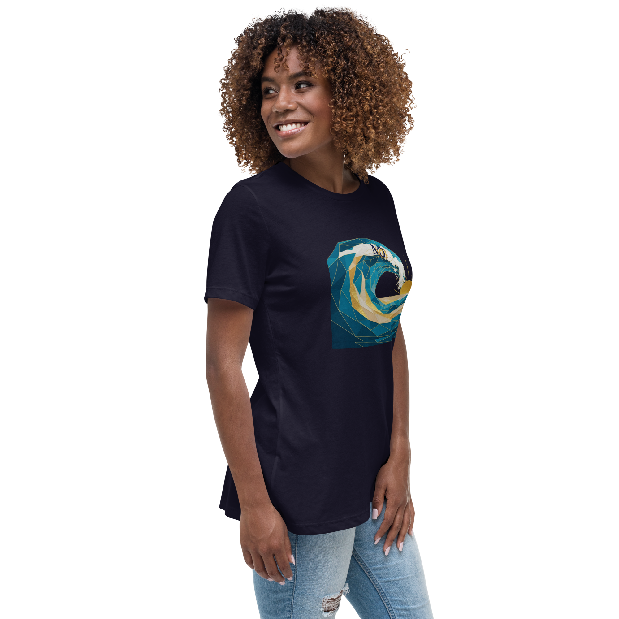 MDB Co Your Own Wave Womens Relaxed Cotton T Shirt Everyday Comfort