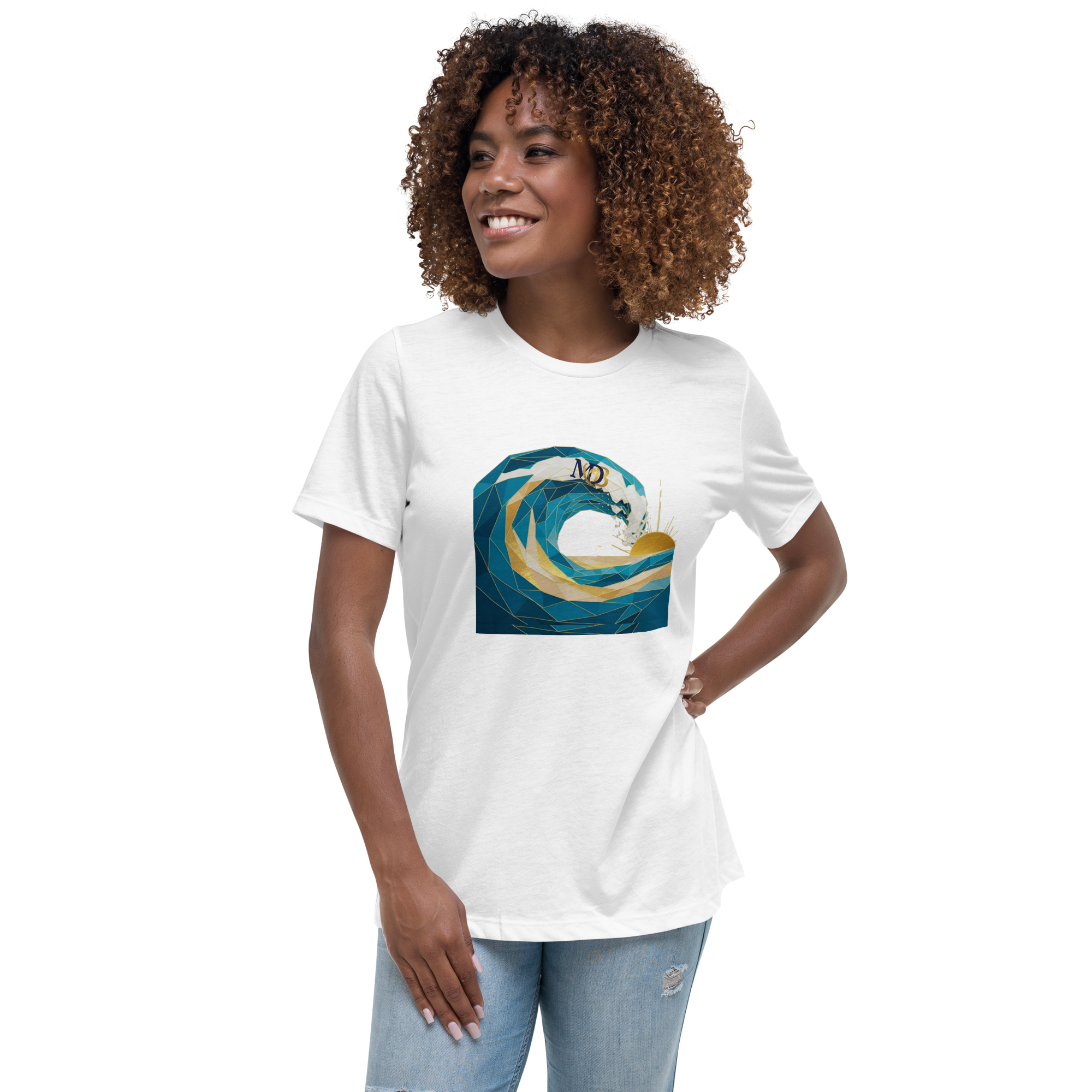 MDB Co Your Own Wave Womens Relaxed Cotton T Shirt Everyday Comfort