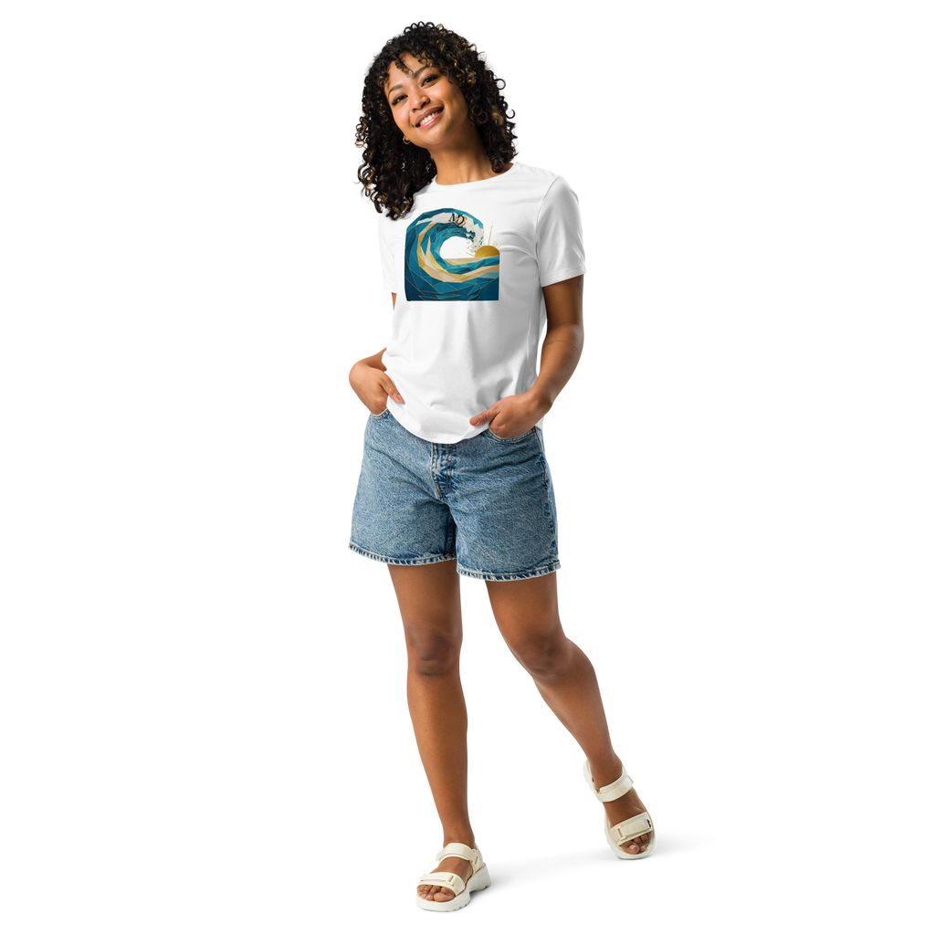 MDB Co Your Own Wave Womens Relaxed Cotton T Shirt Everyday Comfort