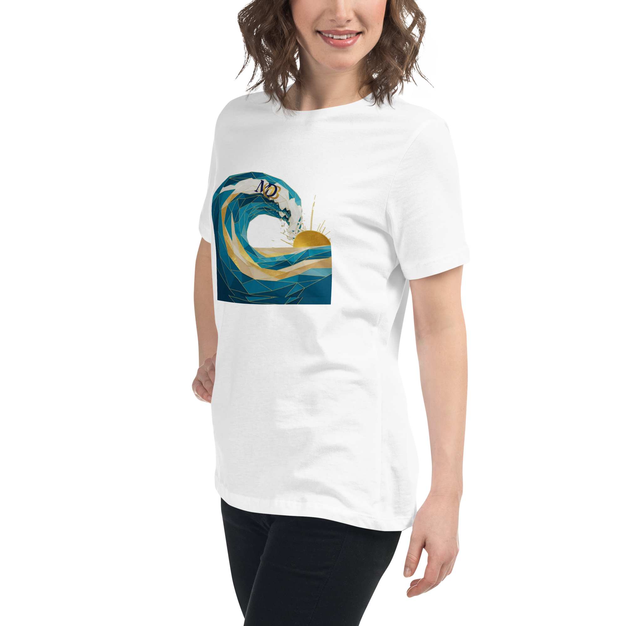 MDB Co Your Own Wave Womens Relaxed Cotton T Shirt Everyday Comfort