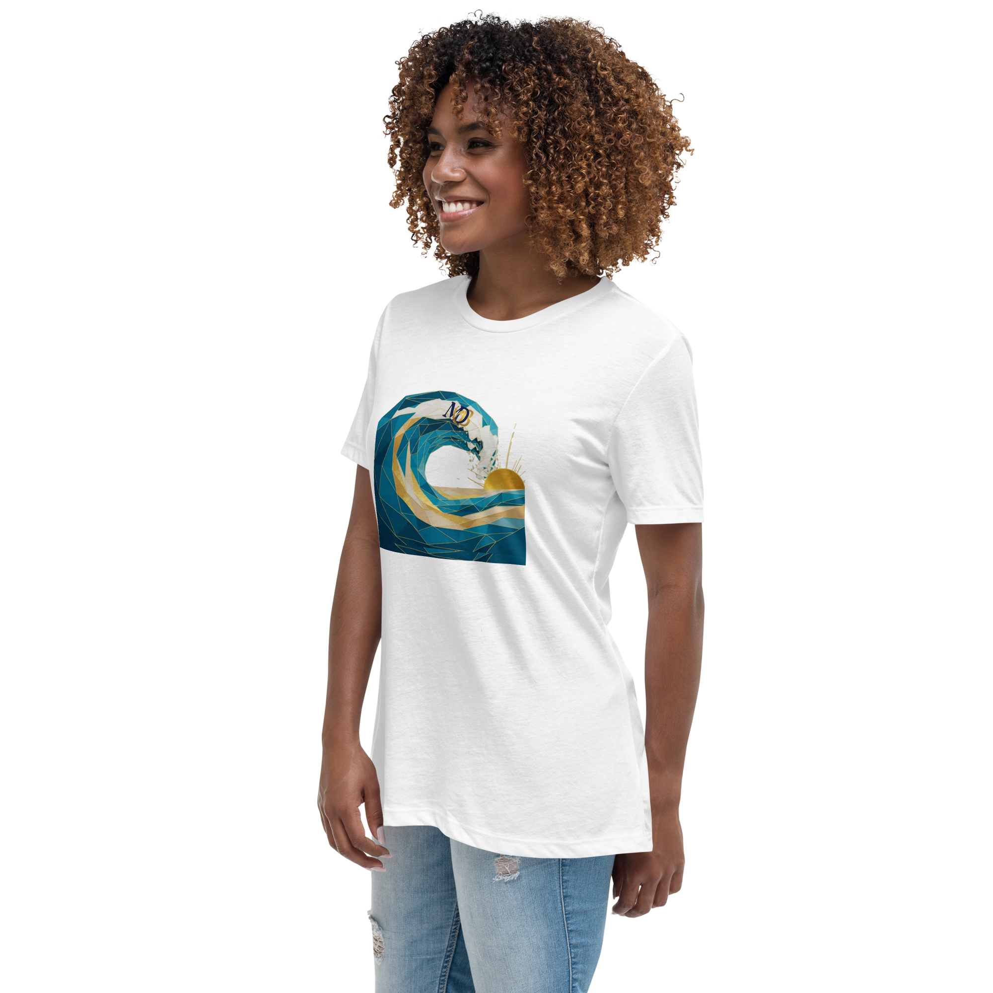 MDB Co Your Own Wave Womens Relaxed Cotton T Shirt Everyday Comfort