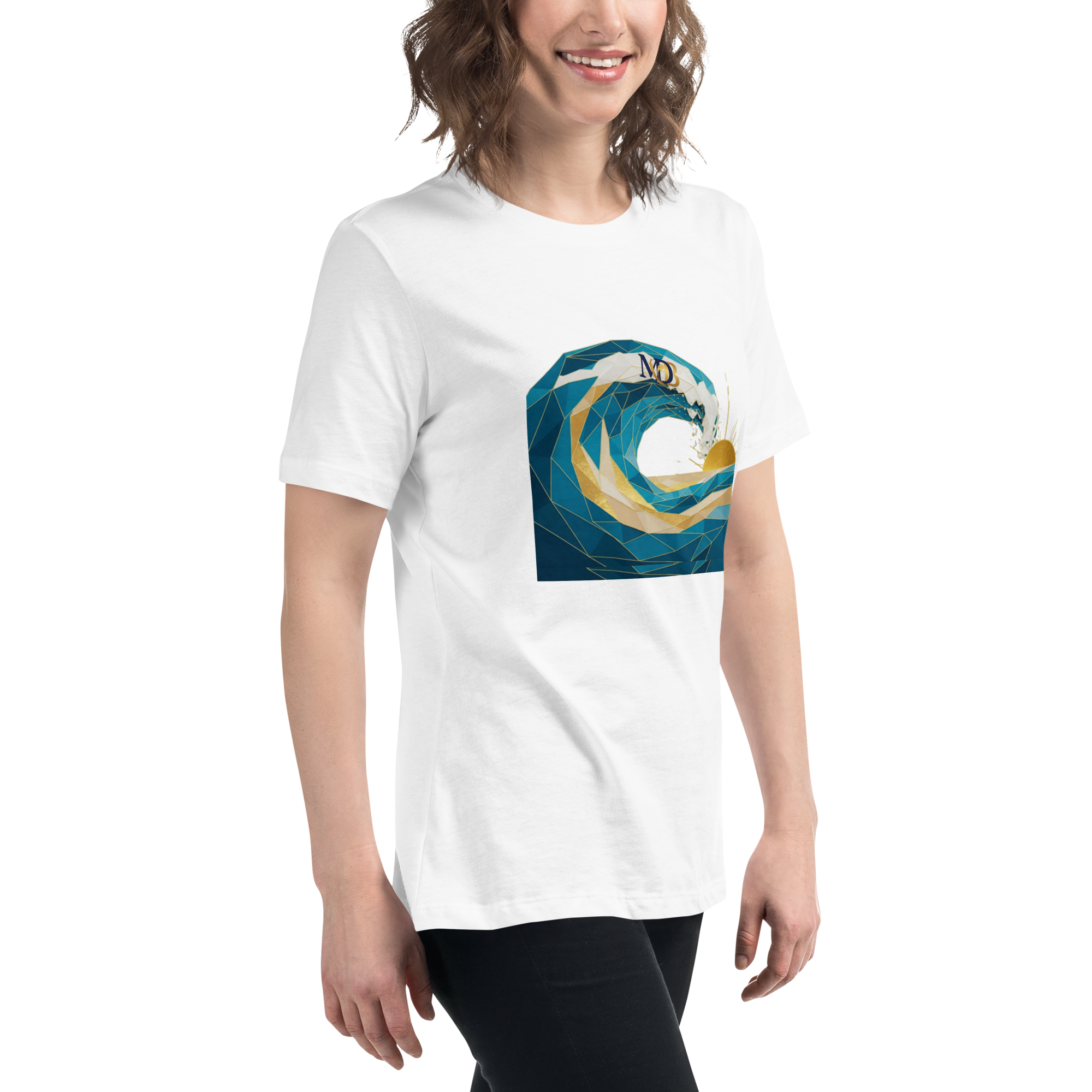 MDB Co Your Own Wave Womens Relaxed Cotton T Shirt Everyday Comfort